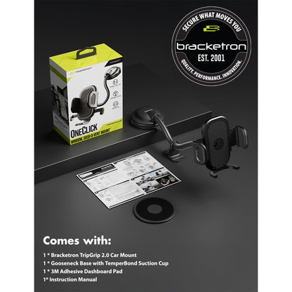 Bracketron TripGrip Flex Car Vent Phone Mount, Adjustable Cell Phone Mount Fits Most Phones