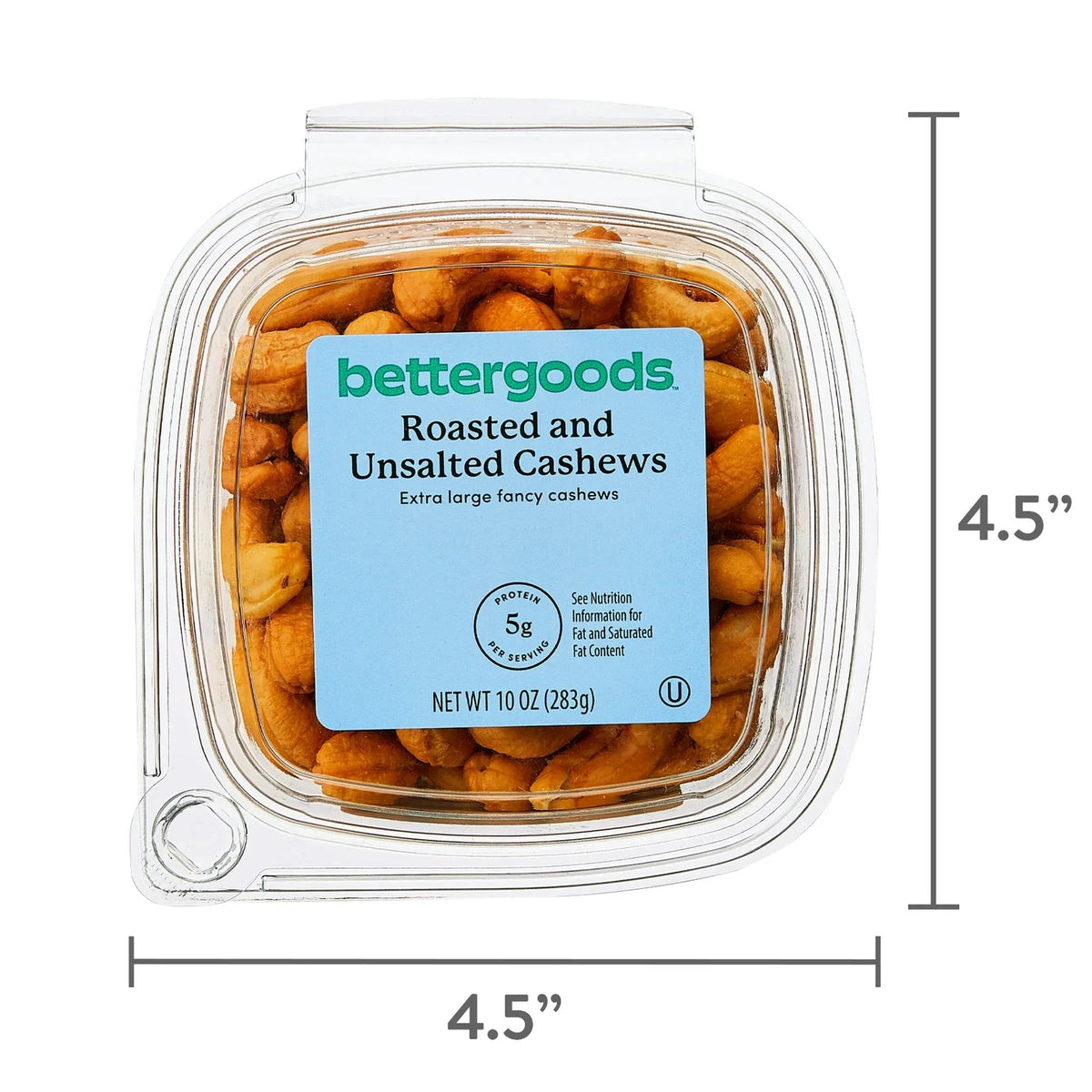 bettergoods Roasted and Unsalted Cashews, 10 oz