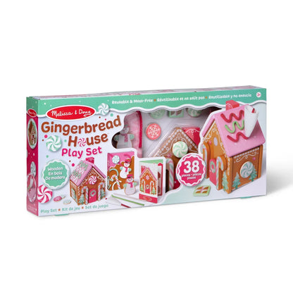 Melissa & Doug Pink Wooden Gingerbread House Reusable, Mess-Free Play Set Activity for Boys and Girls