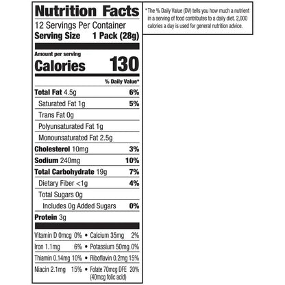 Cheddar Cheese Crackers, Snack Packs, 1 Oz, 12 CT Multi-Pack Tray