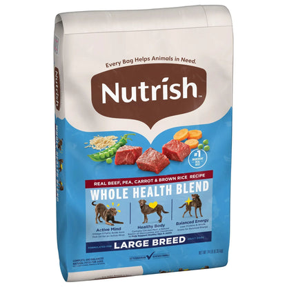 Nutrish Large Breed Real Beef, Pea, Carrot & Brown Rice Recipe Whole Health Blend Dry Dog Food, 14 lb. Bag (Rachael Ray)