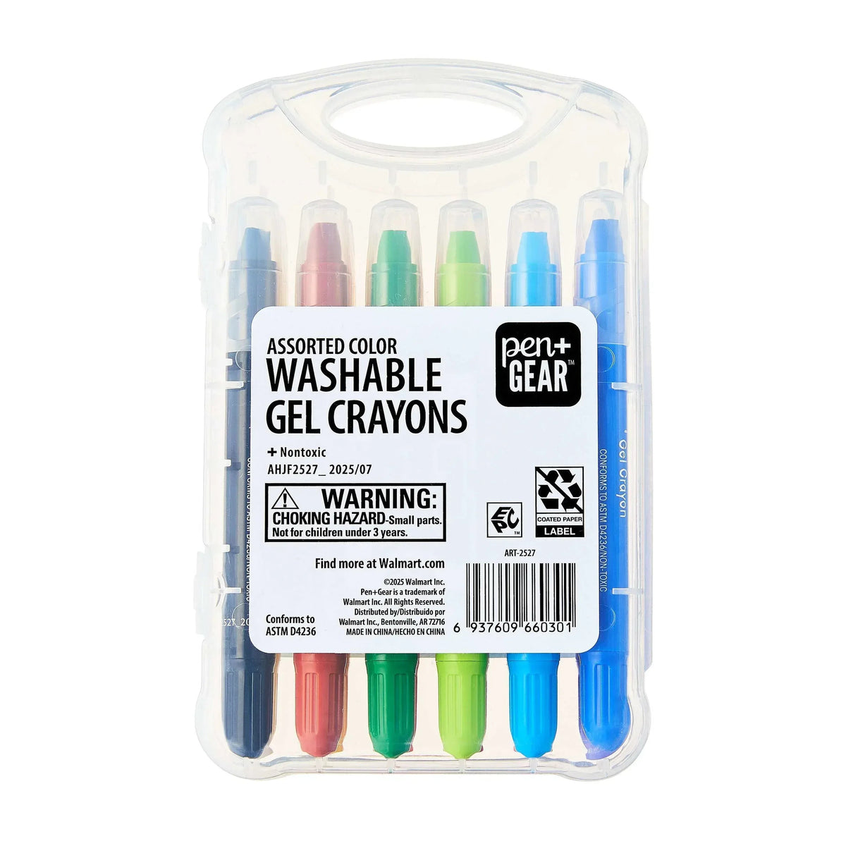 Pen+Gear Assorted Color Washable Gel Crayons, 12 Count