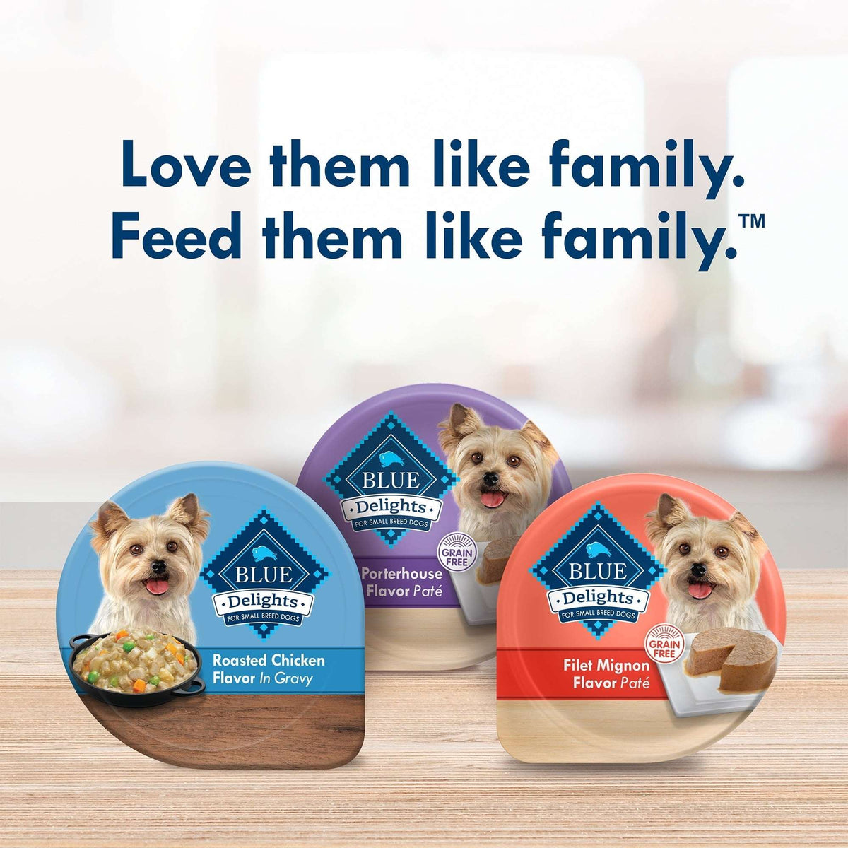 Blue Buffalo Delights Small Breed Roasted Chicken Flavor in Hearty Gravy Wet Dog Food for Adult Dogs, Grain-Free, 3.5 oz. Cup