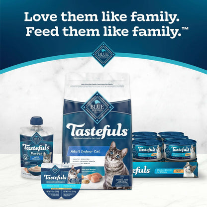 Blue Buffalo Tastefuls Natural Pate Wet Cat Food Variety Pack, Salmon, Chicken, Ocean Fish & Tuna Entrées 3-oz Cans (12 Count - 4 of Each Flavor)