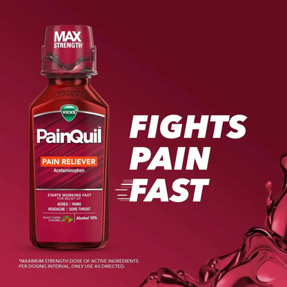 Vicks PainQuil Pain Relief Liquid with Acetaminophen for Adults, 12 fl oz