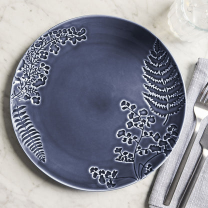 Better Homes & Gardens Ellie Collection Blue Stoneware Dinner Plate, 10.7 inch
