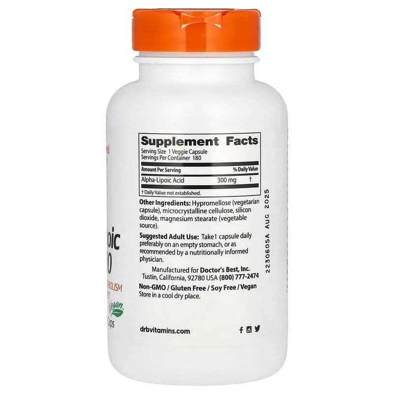 Doctor's Best, Alpha-Lipoic Acid 150, Veggie Caps