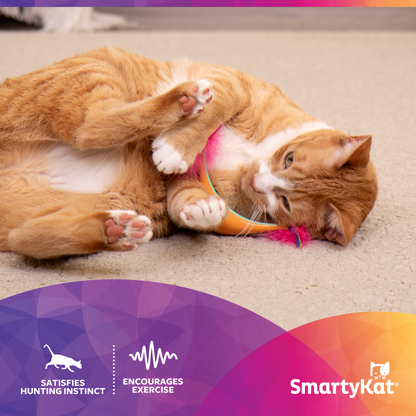SmartyKat Swat 'N Spin Interactive Cat Toy for Exercise & Stimulation, Medium, Blue