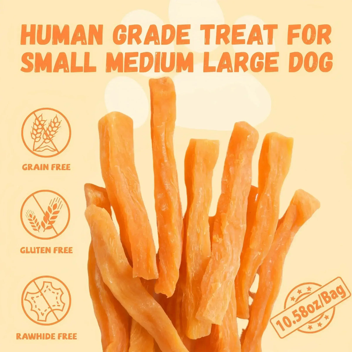 Pawmate Sweet Potato Dog Treats, Promote Digestion Soft Chews for All Dogs, 30 ct Packet