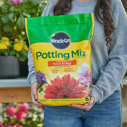 Miracle-Gro Potting Mix, For Indoor or Outdoor Potted Plants, Flowers, Shrubs, 8 qt.