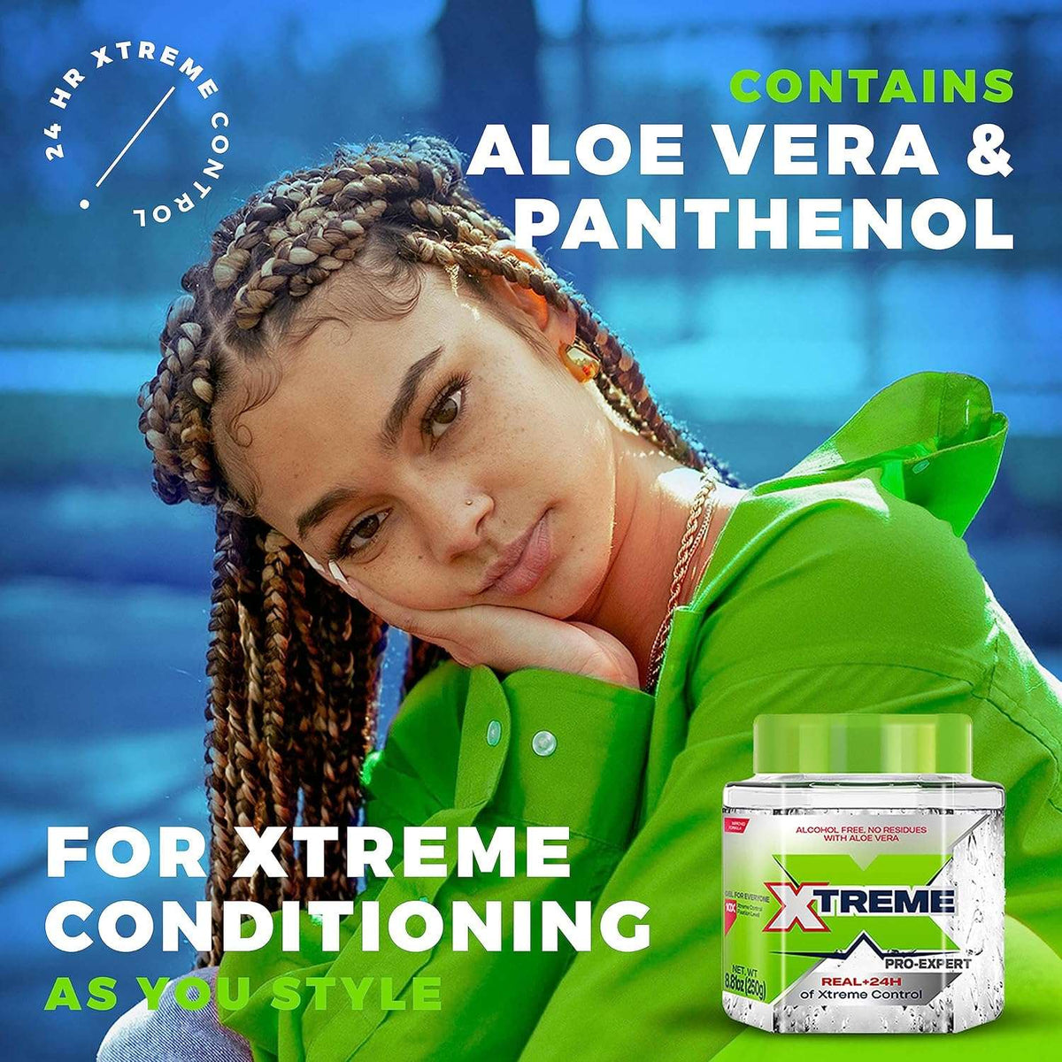 Xtreme Pro-Expert Clear Styling Hair Gel, Alcohol-Free 24-Hours Extreme Control with Aloe Vera, 8.81 oz Jar (Pack of 24)
