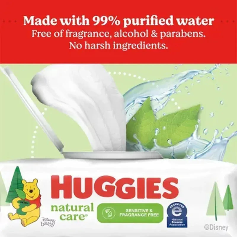 Huggies Natural Care Sensitive, Fragrance Free Baby Wipes, 17 Packs (1088 Ct.)
