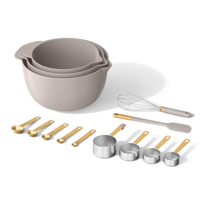 Beautiful 14-Piece Mix & Measure Set, Porcini Taupe by Drew Barrymore