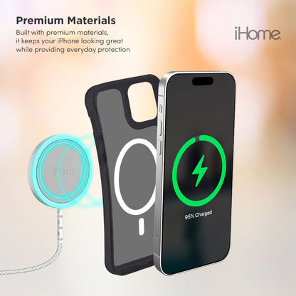 iHome Magnetic Velo Phone Case for iPhone 17/16 Pro, Black