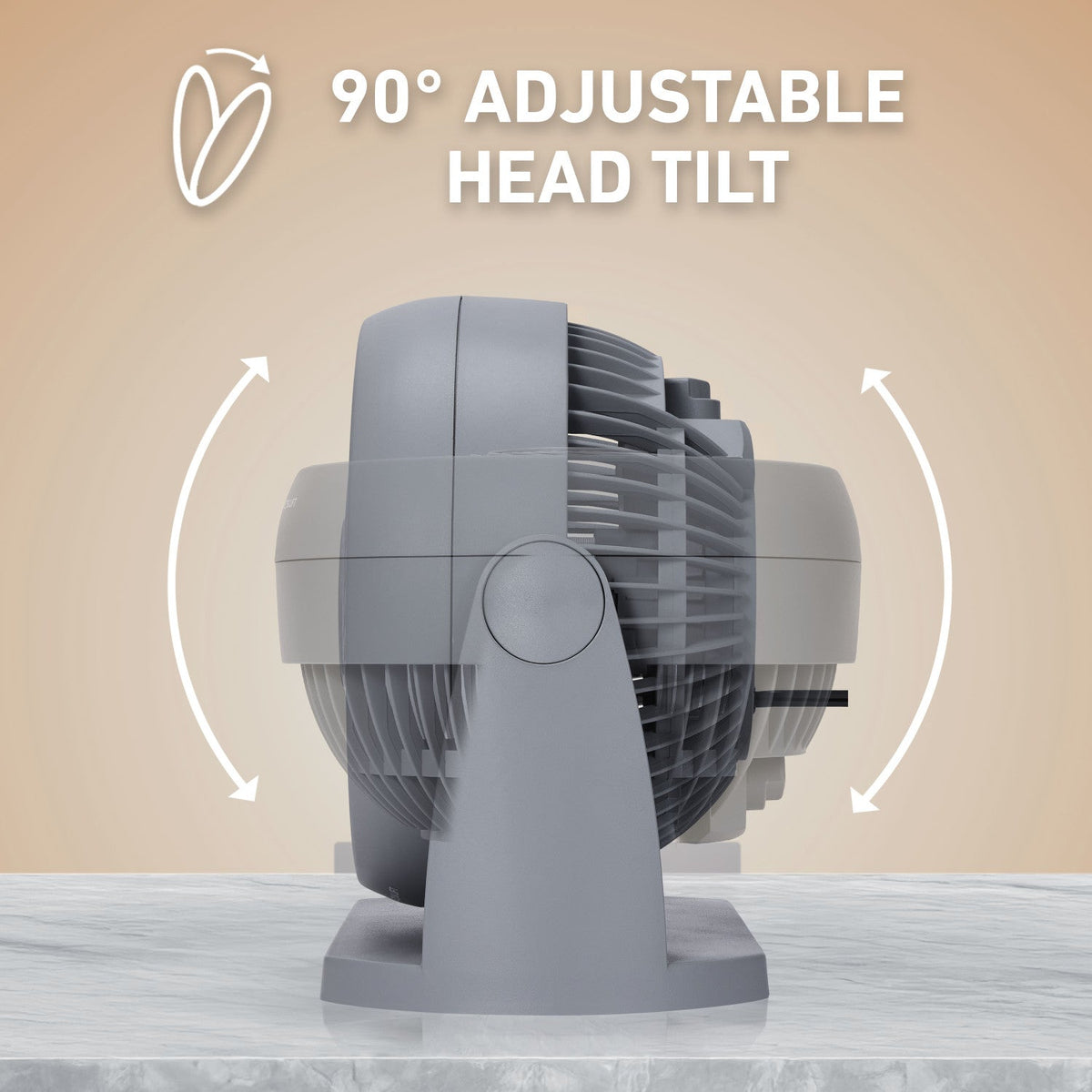 Holmes Blizzard 3-Speed Air Circulator Fan, 90° Adjustable Tilt, Removable Grill, Gray