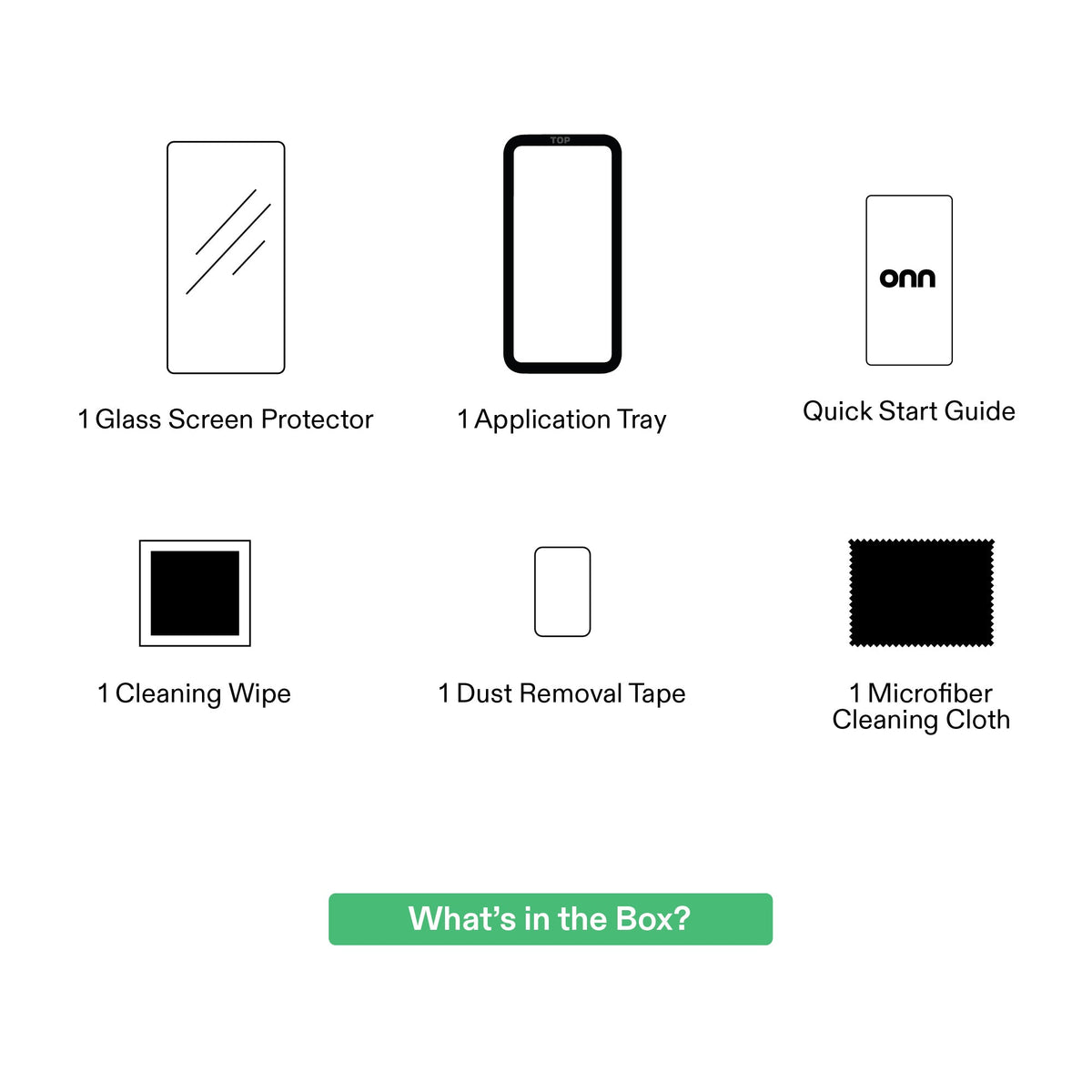 onn Glitter Frame Glass Screen Protector with Easy Application Tray for iPhone Air