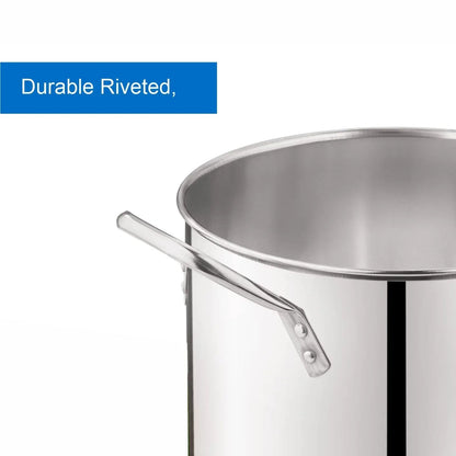 Mainstays 8-Qt Stainless Steel Stock Pot with Metal Lid, Ultra Durable, Stay-Cool Handles, Hand Wash Only