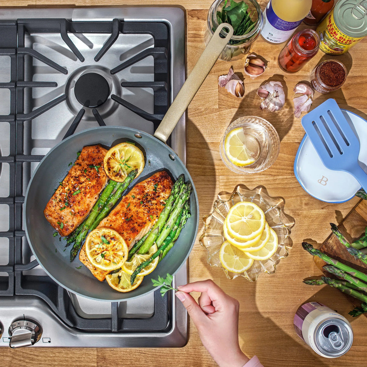 Beautiful 12 inch Ceramic Non-Stick Fry Pan, Black Sesame by Drew Barrymore