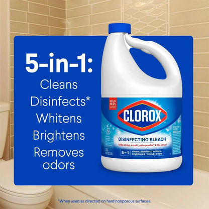 Clorox Disinfecting Liquid Bleach Cleaner, Regular Scent, 121 fl oz