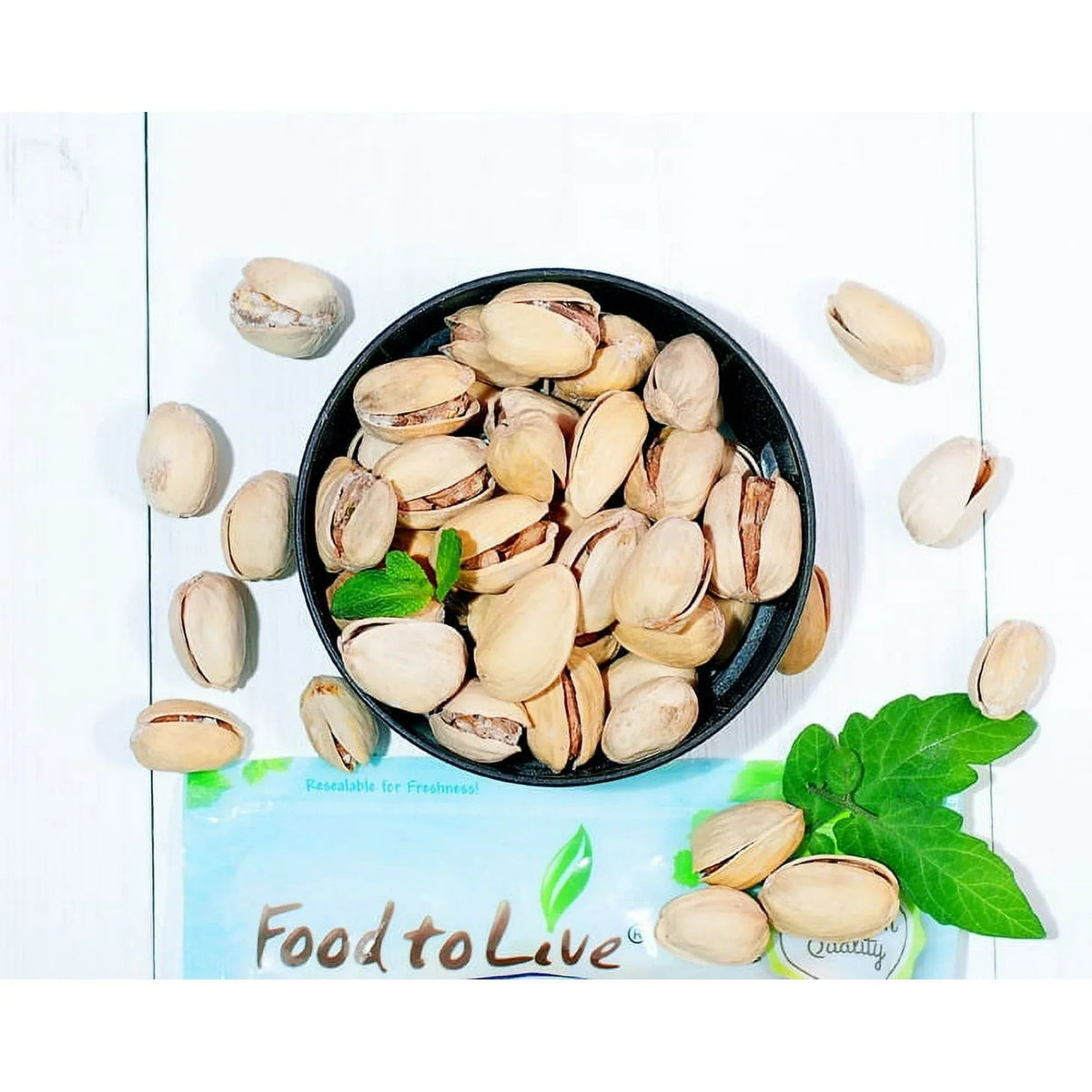 Pistachios Roasted and Salted, 0.5 Pounds - Kosher, Vegan - by Food to Live