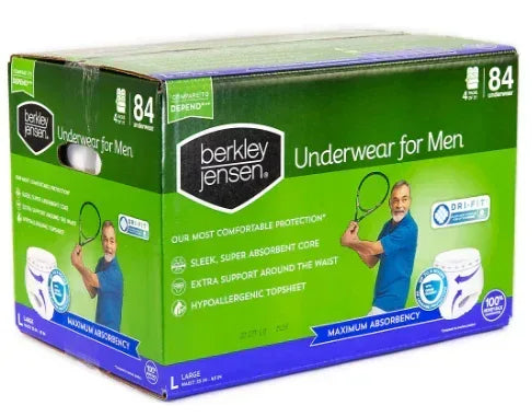 Berkley Jensen Incontinence Underwear for Men, Size Large, 84 ct.