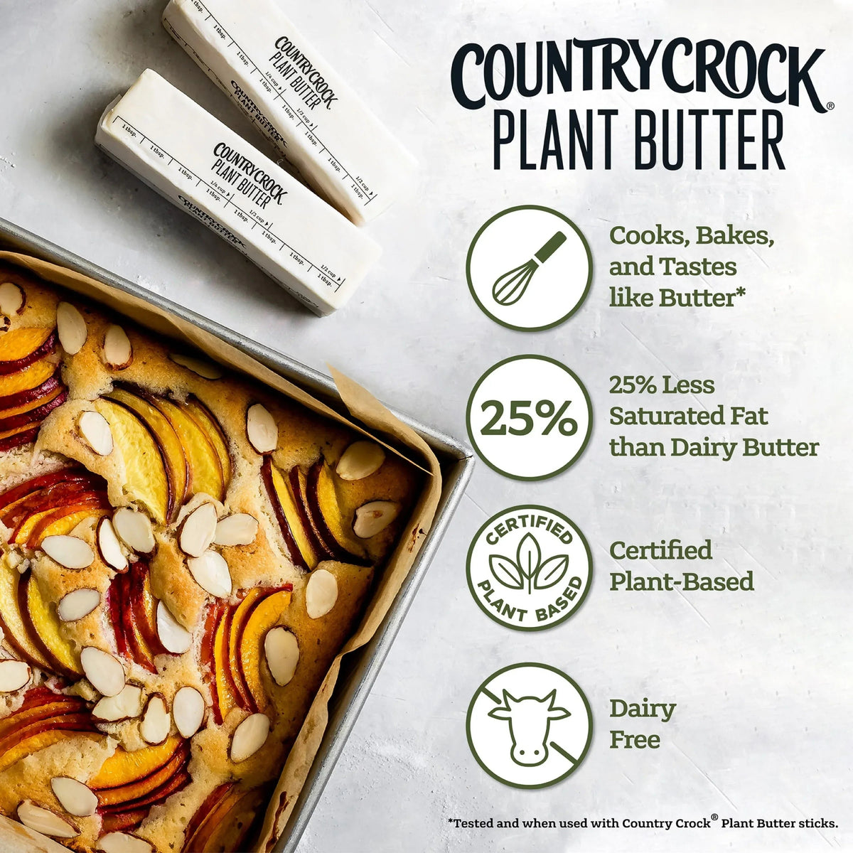 Country Crock Dairy Free Vegan Plant Butter with Olive Oil, 16 oz, 4 Sticks (Refrigerated)