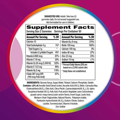 Centrum Multigummies Womens Gummy Vitamins, Multivitamin With Vitamin A, B & C, Assorted Fruit, 100 Count