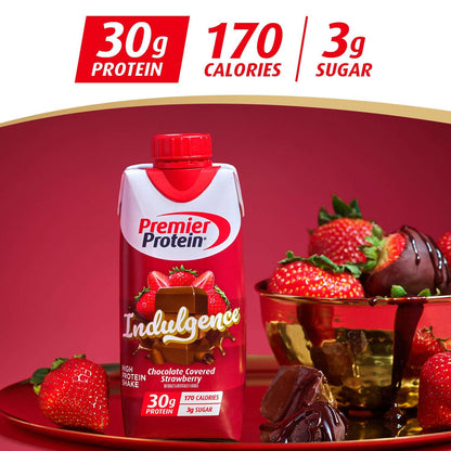 Premier Protein Indulgence Protein Shake, Chocolate Covered Strawberry, 30g Protein, 11 fl oz