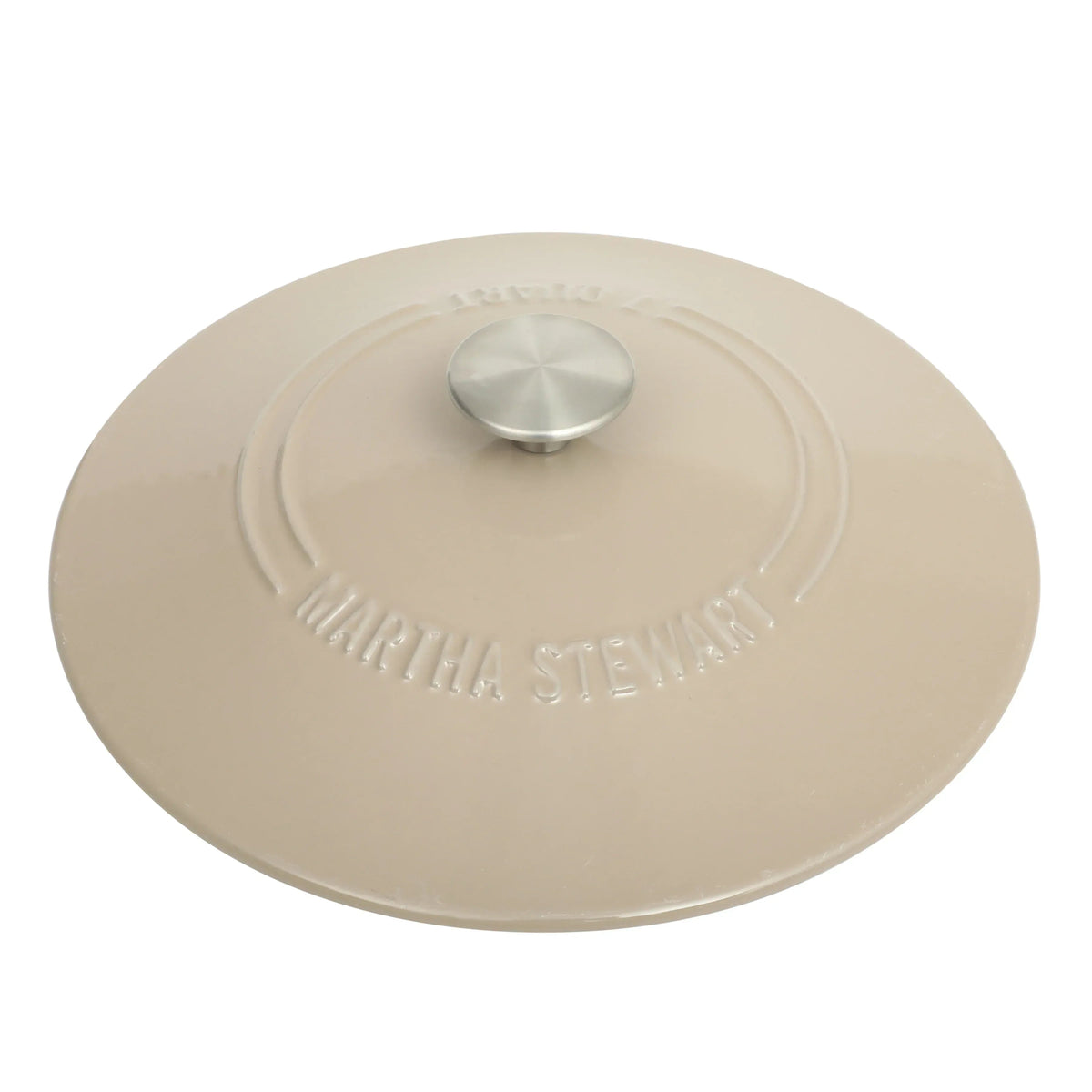 Martha Stewart Everyday Eastwick 7 Quart Enamel on Cast Iron Dutch Oven Taupe
