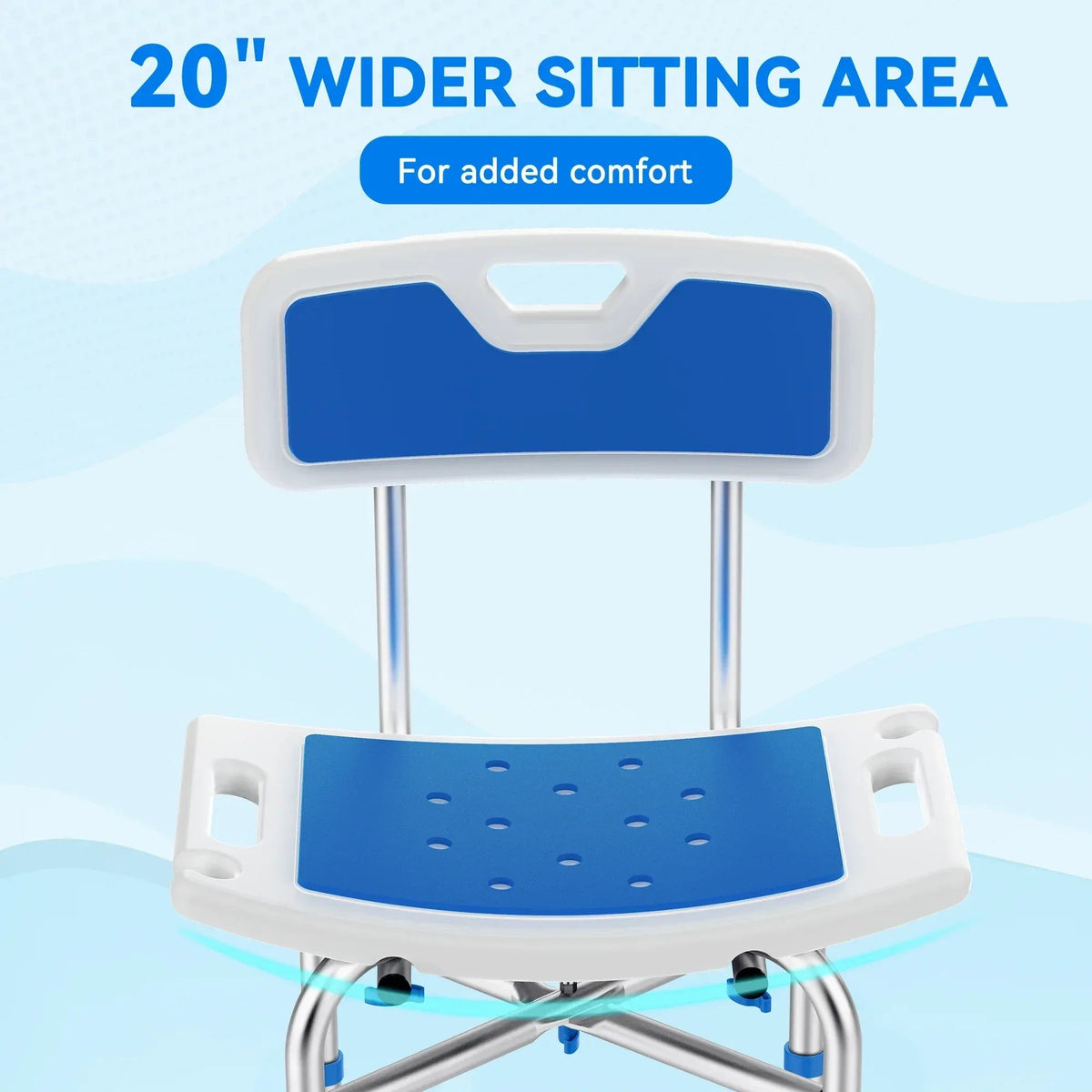 KEKOY Shower Chair with Back 500lb, Height Adjustable Bath Chair for Shower, Heavy Duty Bath Stool for Tub for Elderly, Senior, Handicap, Tool-Free Assembly