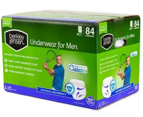 Berkley Jensen Incontinence Underwear for Men, Size Large, 84 ct.