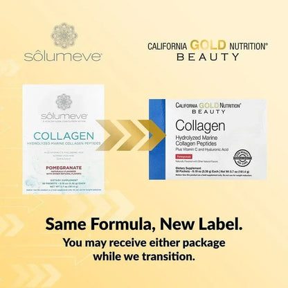 California Gold Nutrition, Marine Collagen Peptides Plus Vitamin C and Hyaluronic Acid, 30 Packets, 0.19 oz (5.38 g) Each