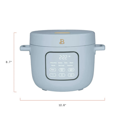 Beautiful 14-Cup Cooked, 6-Cups Uncooked Electric Rice and Grain Cooker, EverGood™ Ceramic Nonstick Coating, Cornflower Blue by Drew Barrymore