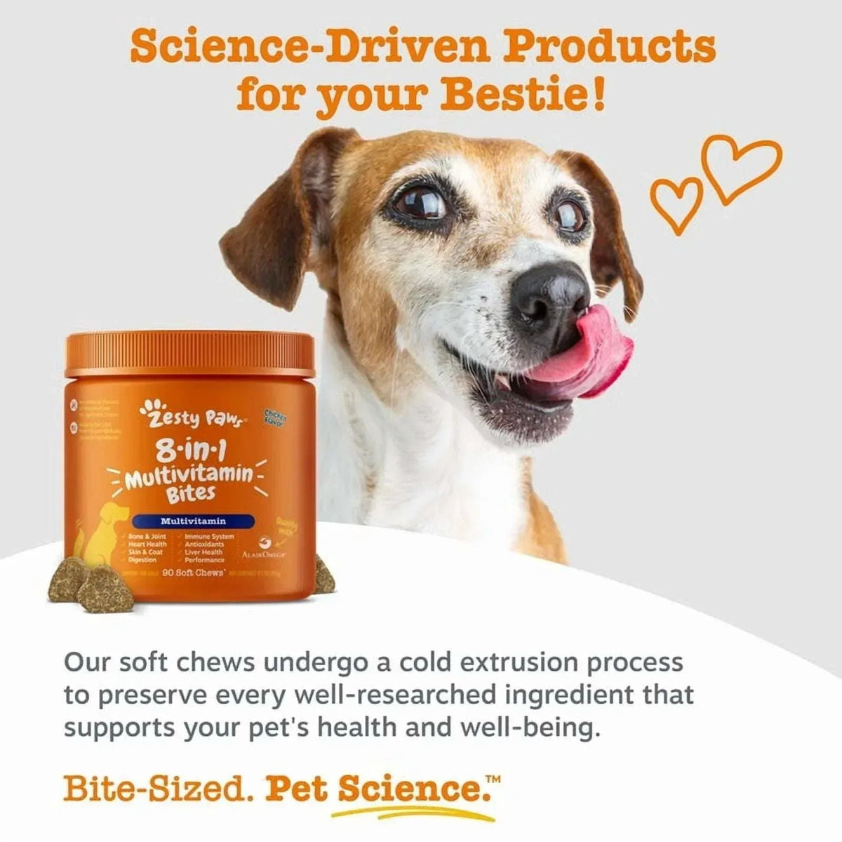 Zesty Paws 8-in-1 Multivitamin Bites for Dogs, for Overall Wellbeing Chicken Flavor, 90ct