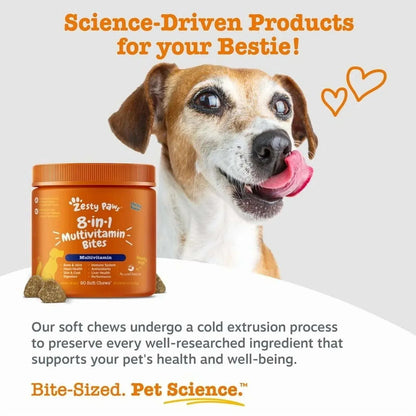 Zesty Paws 8-in-1 Multivitamin Bites for Dogs, for Overall Wellbeing Chicken Flavor, 90ct