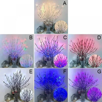 Pretty Comy 30" 20LED Lighted Branches Battery Operated Warm White Led Twigs Lighted Willow Branches Vase Fillers for Christmas Home Party Decoration Indoor Outdoor Use