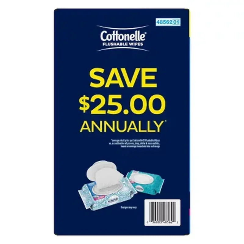 Cottonelle Flushable Wet Wipes, 12 Flip-Top Packs (42 Wipes/Pk., 12 Pk.)