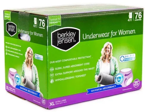 Berkley Jensen Incontinence Underwear for Women - XL, 80 ct.