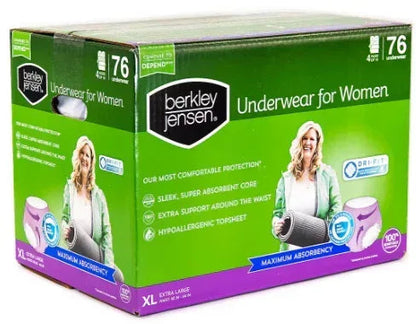Berkley Jensen Incontinence Underwear for Women - XL, 80 ct.
