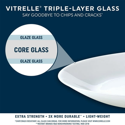 Corelle Blue Ribbons 12-Piece Glass Dinnerware Set (Service for 4)