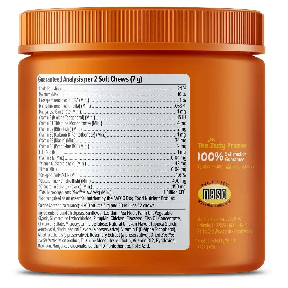 Zesty Paws 8-in-1 Multivitamin Bites for Dogs, for Overall Wellbeing Chicken Flavor, 90ct