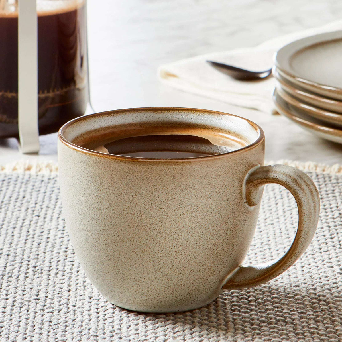 (2 pack) Better Homes and Gardens Banks Cream 14.2-ounce Stoneware Mug