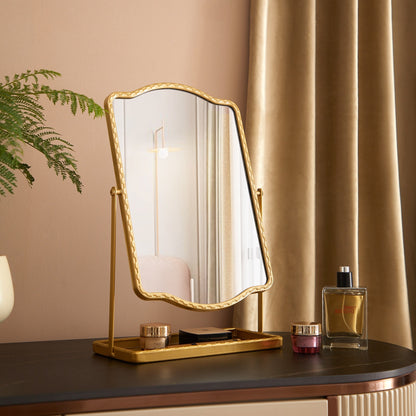 Home Decor Collection Stylehouse Gold Table Mirror with Storage