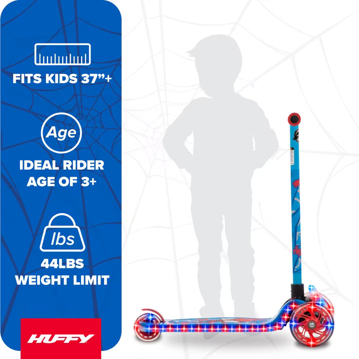 Huffy Marvel Spidey & His Amazing Friends Light-Up Toddler Scooter, Ages 3+, Blue, Boys