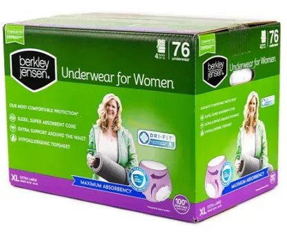 Berkley Jensen Incontinence Underwear for Women - XL, 80 ct.