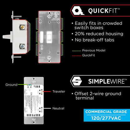 Enbrighten Add-On Toggle Switch, 46200, White