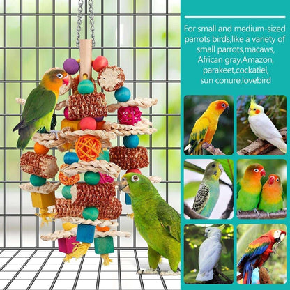 ZeenArt Bird Parrot Toys, Natural Corn Cob Bird Chew Toys for African Grey, Cockatoos, Lovebird, Conure