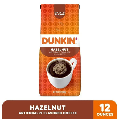 Dunkin' Hazelnut Flavored Ground Coffee, 12 oz