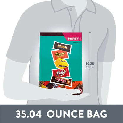 Hershey Assorted Flavored Snack Size Candy, Party Pack 35.04 Oz