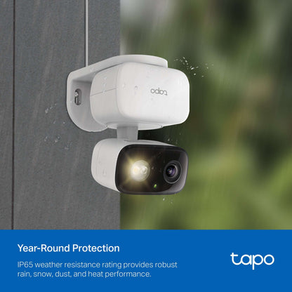 TP-Link Tapo TCW30 Indoor/Outdoor HD Security Camera with Pan/Tilt, Sound & Light Alarm, AI Detection & Local Storage — Enjoy 24/7 Coverage with No Subscription Costs